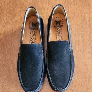 Mephisto Cool-Air Black Suede Men's Slip-Ons Loafers Size 10.5